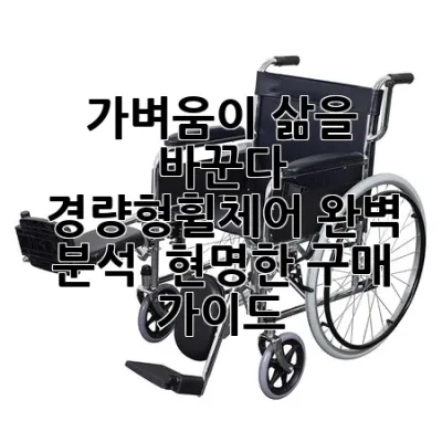 가벼움이 삶을 바꾼다! 경량형휠체어 완벽 분석 & 현명한 구매 가이드