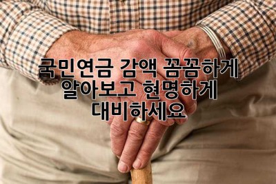 국민연금 감액, 꼼꼼하게 알아보고 현명하게 대비하세요!