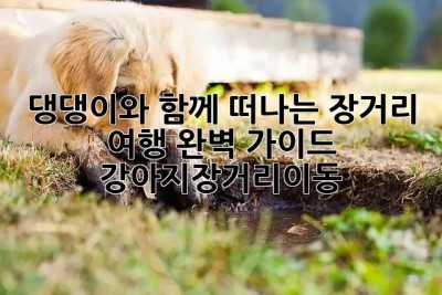 🐶🚗 댕댕이와 함께 떠나는 장거리 여행, 완벽 가이드! #강아지장거리이동